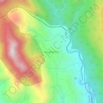 Kanjirakolly topographic map, elevation, terrain