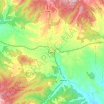 Benabarre topographic map, elevation, terrain
