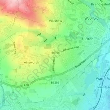 Starling topographic map, elevation, terrain