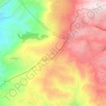 زبدا topographic map, elevation, terrain