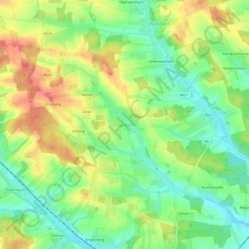Elsenbach topographic map, elevation, terrain