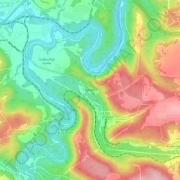 Barrett topographic map, elevation, terrain