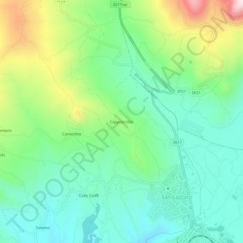 Coppolicchio topographic map, elevation, terrain