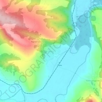Rajac topographic map, elevation, terrain