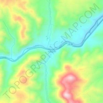 Cotopaxi topographic map, elevation, terrain