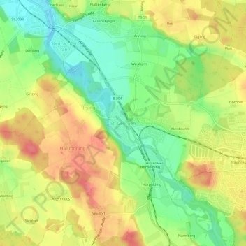 St. Georgen topographic map, elevation, terrain