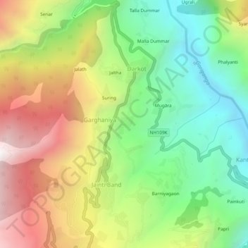 Ranti topographic map, elevation, terrain
