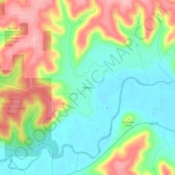 Perkins topographic map, elevation, terrain