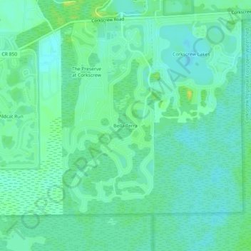 Bella Terra topographic map, elevation, terrain