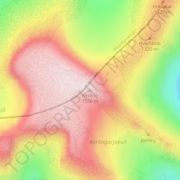 Kerling topographic map, elevation, terrain