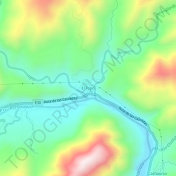 El Topo topographic map, elevation, terrain