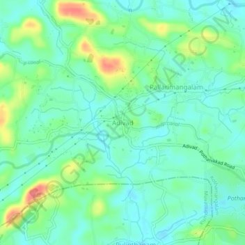 Adivad topographic map, elevation, terrain