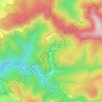 Villemagne topographic map, elevation, terrain