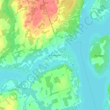 Bobcaygeon topographic map, elevation, terrain