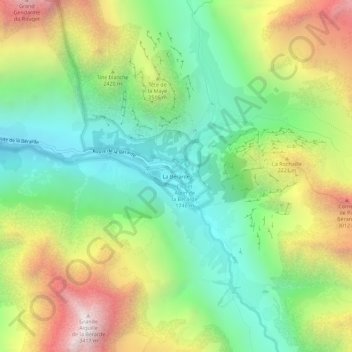 La Bérarde topographic map, elevation, terrain