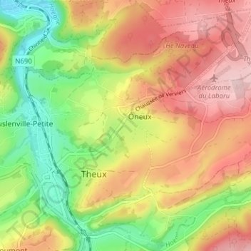 Le Rocheux topographic map, elevation, terrain