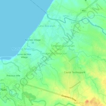 Timalan Concepcion topographic map, elevation, terrain