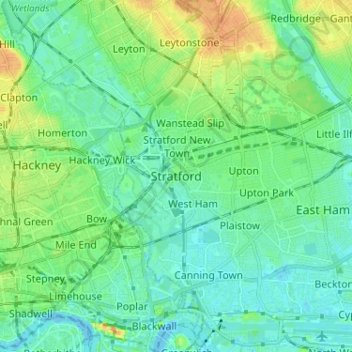 Stratford topographic map, elevation, terrain