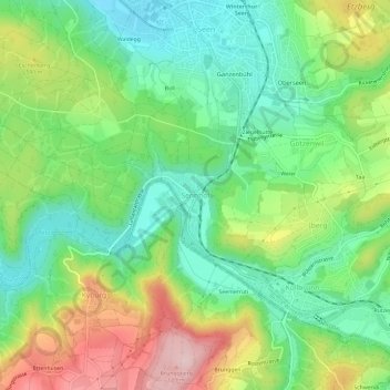 Sennhof topographic map, elevation, terrain