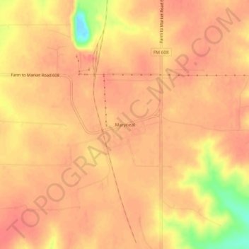 Maryneal topographic map, elevation, terrain