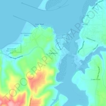 Charleston topographic map, elevation, terrain