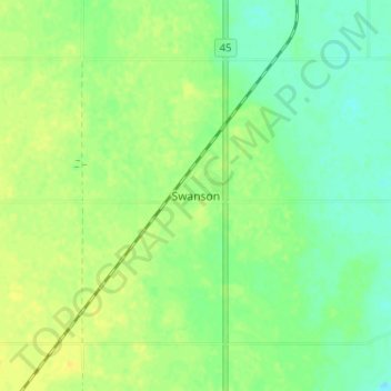 Swanson topographic map, elevation, terrain