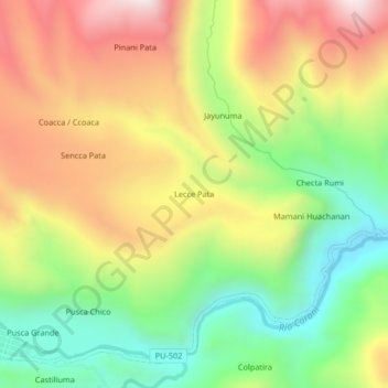 Lecce Pata topographic map, elevation, terrain
