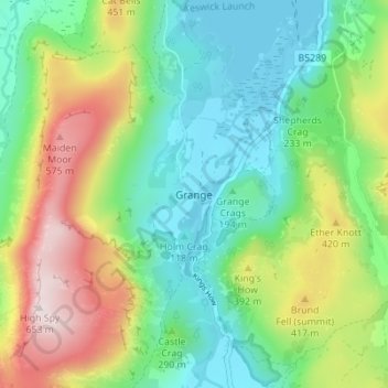 Grange topographic map, elevation, terrain
