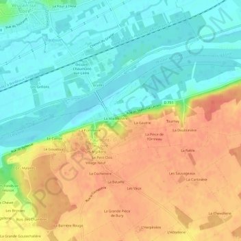 La Chapelle topographic map, elevation, terrain