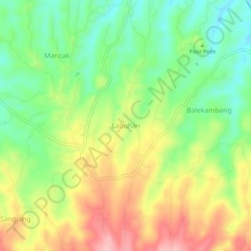 Labuhan topographic map, elevation, terrain