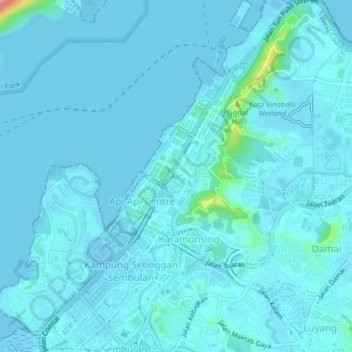 Air topographic map, elevation, terrain