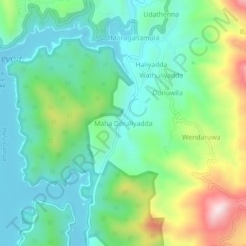 Maha Doraliyadda topographic map, elevation, terrain