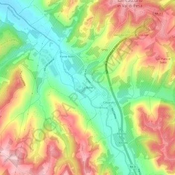 La Botte topographic map, elevation, terrain