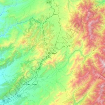 Abbottabad topographic map, elevation, terrain