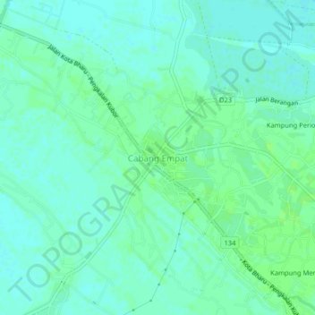 Cabang Empat topographic map, elevation, terrain