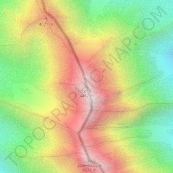 Shan topographic map, elevation, terrain