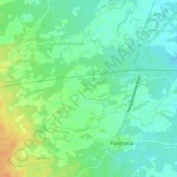 Lima topographic map, elevation, terrain