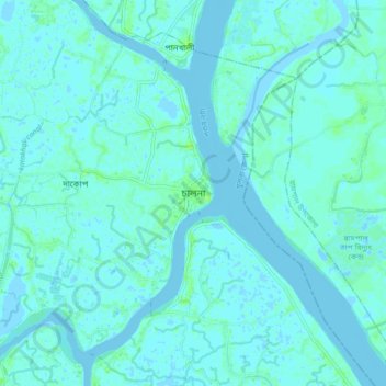 Chalna topographic map, elevation, terrain