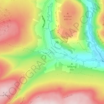 Thwaite topographic map, elevation, terrain