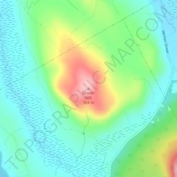Grover Hill topographic map, elevation, terrain