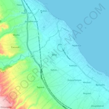 Velo topographic map, elevation, terrain