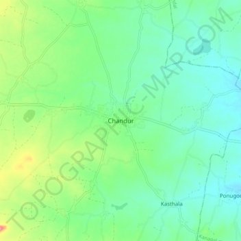 Chandur topographic map, elevation, terrain