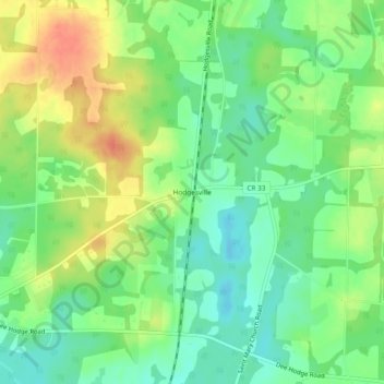 Hodgesville topographic map, elevation, terrain