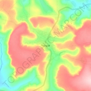Tougué topographic map, elevation, terrain