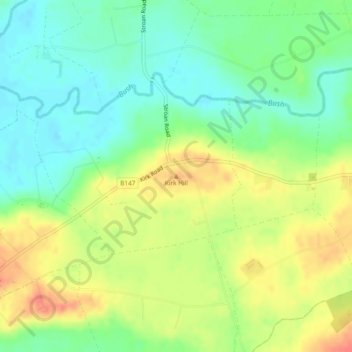Kirk Hill topographic map, elevation, terrain