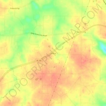 Grassy topographic map, elevation, terrain