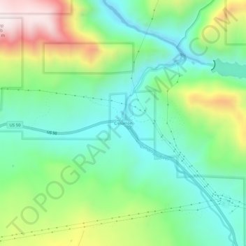 Cimarron topographic map, elevation, terrain