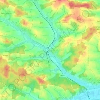Kleinberghofen topographic map, elevation, terrain