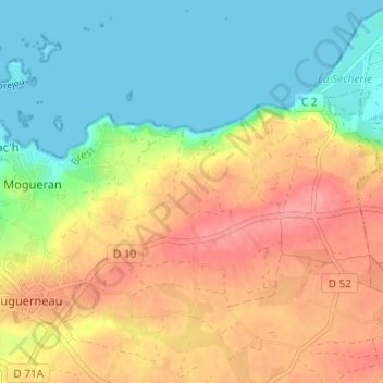 Mezeozen topographic map, elevation, terrain