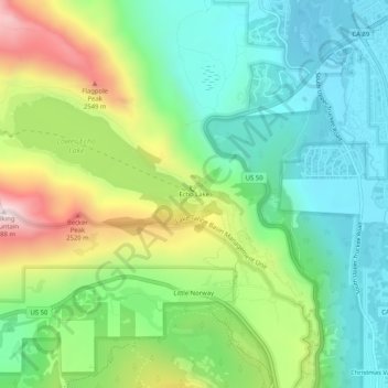 Echo Lake topographic map, elevation, terrain